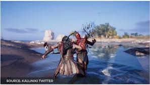 I can see the cult's symbol (a face) show in map ,uppon on the sea (or in the sea) but i can't found any ship or people wait in there. Ac Odyssey Guide Learn About The Gods Of The Aegean Sea In Ac Odyssey Here