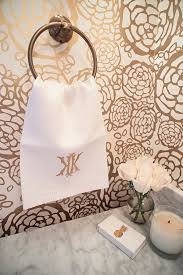 House Of Harper Reveals Her Powder Room Decor Linen Hand Towels Linen Guest Towels Monogrammed Linens