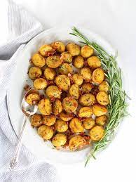 Smoky Salt And Vinegar Roasted Potatoes Recipe Baby Yukon Gold Potatoes Cider Vinegar Smoked Salt Salt Potato Recipe Gold Potato Recipes Veggie Side Dishes