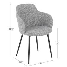 Contemporary Gray And Black Upholstered Dining Room Chair Boyne Dining Room Chairs Upholstered Lumisource Fabric Accent Chair