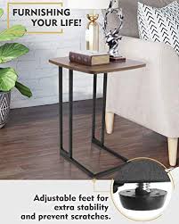 Create a perfect perch for table lamps, vases and picture frames while featuring style and functionality. Modern End Table Moncot Mobile C Shaped Side Table With Detachable Wheels Wood Top Walnut Coffee Table Nightstand Tv Trays For Living Room Bed Room With Sturdy Metal Frame Et220a Wn Pricepulse