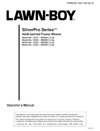 Draining the gas will prevent fuel leakage when you tip the mower on its side. Lawn Boy Silverpro Series Operator S Manual Pdf Download Manualslib