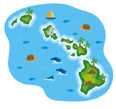 ハワイ諸島のイラスト イラスト ハワイイラスト ハワイ諸島
