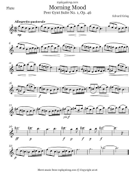 Morning Mood From Peer Gynt By Grieg Free Sheet Music For Flute Visit Toplayalong Com And Get Access To H Classical Sheet Music Sheet Music Flute Sheet Music