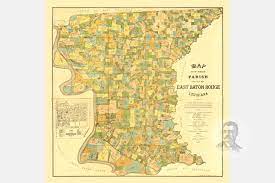 Map of baton rouge area hotels: Vintage Map Of East Baton Rouge Parish Louisiana 1895 Art Print By Ted S Vintage Art