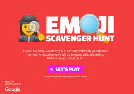 Un juego de realidad en línea donde personas se registran como jugadores o pagan para actuar como observadores. Emoji Scavenger Hunt Un Divertido Juego De Google Que Te Reta A Encontrar Emojis En La Vida Real Usando La Camara