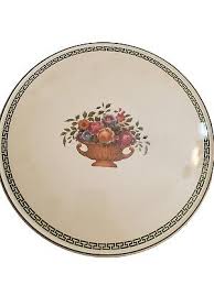 Old Abbey Ware Lafayette Vintage Floral Cake Plate With Discoloration