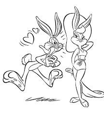 Looney tunes lola bunny coloring pages lola bunny is an anthropomorphic female rabbit. Bugs Bunny Fall In Love With Lola Bunny Coloring Pages Download Print Online Coloring Pages For Free Color Nimbus