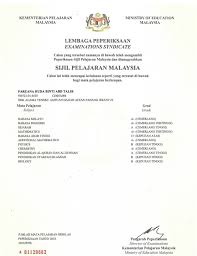 Sijil pelajaran malaysia (spm) sample transcript. Scan Sijil Spm
