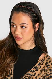 2 Pack Zig Zag Tortoise Shell & Plain Headband