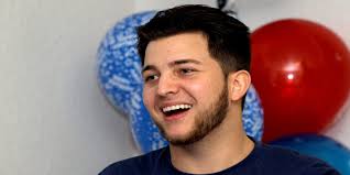 Conner Gelinas with friend, Houston Texans Joel Heath (93)