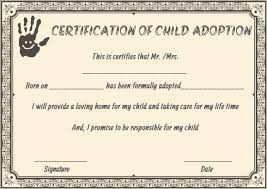 Child Adoption Certificates 10 Free Printable And Downloadable Templates Complete Guide Adoption Certificate Certificate Templates Birth Certificate Template