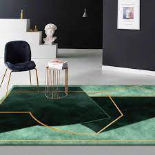 Stylish Modern Dark Green Color Irregular Geometry Pattern Carpet Plush Bedroom Rug Living Room Floor Mat Custom Made Door Mat Carpet Aliexpress Rugs In Living Room Green Rug Living Room Living