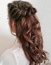 22 Hottest Curly Fishtail Braid Half Updo For Long Hair Bridesmaid Hair Braid Hair Styles Braided Half Updo