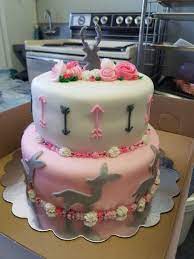 Girl Baby Shower Cake With Arrows And Deer Fondant Baby Shower Cakes Girl Baby Shower Cakes Deer Baby Shower Cake