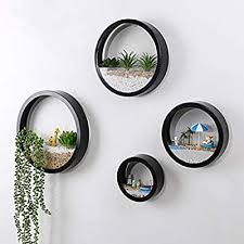 Hub modern & contemporary accent mirror. Buy Round Metal Vase Retro Globe Wall Planter Hanging Air Plant Holder Vintage Flower Pot Succulent Cactus Container Iron Round Wall Planter Circle Planter Wall Decor Accents In Mixed Set Of 4