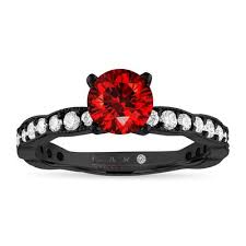 Black And Red Diamond Engagement Ring 1 50 Carat Red Diamond Engagement Ring 14k Black Gold Pave Unique Handmade Certified Red Diamond Black Gold Engagement Rings Diamond Engagement Rings