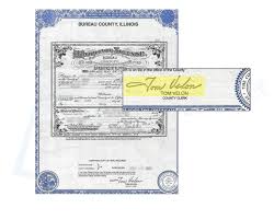 Bureau County Illinois Marriage License Signed By Tom Velon Illinois Marriage License Social Security Card