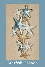 Starfish Collage Coastal Metal Wall Art Starfish Wall Art Metal Wall Art Diy Seashell Wall Art
