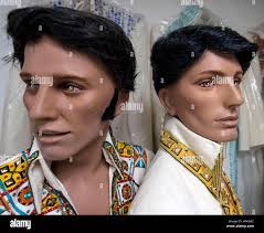 Charlestown, Indiana, USA. 23rd Feb, 2017. KIM POLSTON fits Elvis tribute  artist DAVE STOVALL for a new jumpsuit at B&K Enterprises. In business  since 1980, B&K manufactures Elvis Presley's original design jumpsuits