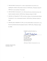 1 STATE OF SOUTH CAROLINA IN THE COURT OF COMMON PLEAS COUNTY OF CHARLESTON  CIVIL ACTION NO: 2022-CP-10-04520 MOTION FOR SUMMARY