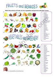 Fruits And Berries Vegetables And Greenery Esl Worksheet By Lidukas In 2020 Berries Fruit Fruit Picture