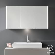 Burgbad Cube Spiegelschrank Mit Led Beleuchtung Mit 3 Turen Neutralweiss Spfw120rpn458 Spiegelschrank Led Beleuchtung Led