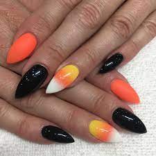 17 Likes 1 Comments Nailology Lv Nailology Lv On Instagram Halloween Nails Nails Nailso Halloween Acrylic Nails Candy Corn Nails Cotton Candy Nails
