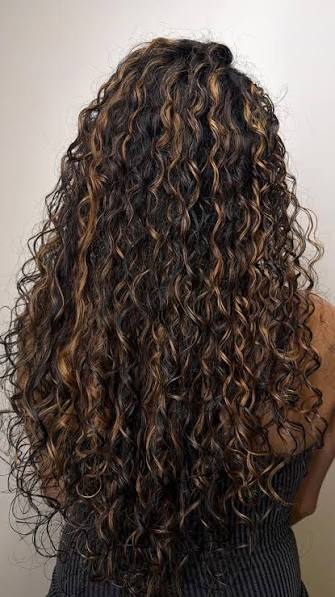 Honey Balayage Curly Hair Natural Look