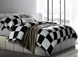 Aesthetic Black And White Checkered Bedding Fashion Black And White Checkered Squares Cotton Bedding Sets Bedding Sets Dorm Bedding Sets King Size Bedding Sets