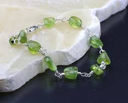 Green Peridot Gemstone Bracelet August Birthstone Peridot Bracelet Gift For Her Green Brace Sterling Silver Bangles Gemstone Bangle Silver Gemstone Jewelry