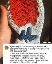 Kyrie irving is not a huge fan of his nike signature shoe, the kyrie 8, and he's not afraid to trash the design on instagram. Nwxxz7bsiddyem