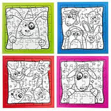 Puzzle Zum Ausmalen Kinder Tier Motive Kindergeburtstag Basteln Malen Mitgebsel Ebay