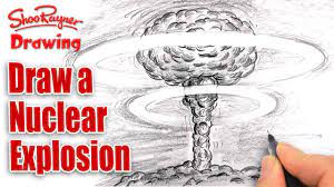 How To Draw A Nuclear Explosion - Mushroom Cloud - Spoken Tutorial - Youtube