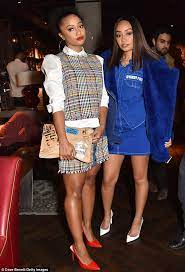 I can't stop staring at these pictures. Leigh Anne Pinnock Joins Sister For Wonderland Magazine Bash Daily Mail Online