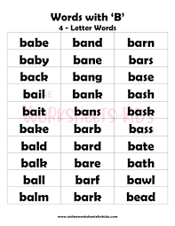 Words with 4 letters for wordle, crosswords, word search, scrabble, and many other word games. 4 Letter Words That Begins With B 1