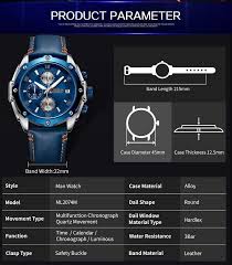 Megir 2074 Budget Chronograph Watch Stylish Leather Strap Chronograph Chronograph Watch Men Chronograph Watch