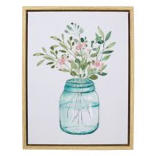 Here are 11 different ways to style a mason jar flower bouquet to leave you swooning by pop shop america blog. 9x12 Flowers In Jar Framed Canvas Wall Art At Home