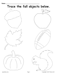 Printable Fall Tracing Worksheet Preschool Tracing Tracing Worksheets Preschool Shape Tracing Worksheets