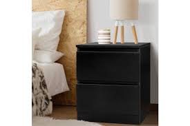 A modern end table will have a minimal design with geometric shapes in neutral color tones. Artiss Bedside Table Pepe Collection Black Matt Blatt