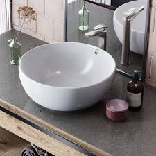 round ceramic bathroom vessel sink bowl
