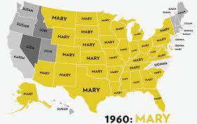 The lists are compiled from names on social security card applications. Maps Of The Most Popular Baby Names For Girls From 1960 To 2012
