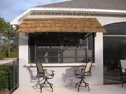 Thatch Reed Panel Awnings Outdoor Bar By Amazulu Inc Backyard Getaway Thatched Roof Thatch