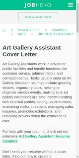 Pritchett, i wish to apply for the position of art gallery assistant as advertised. Art Gallery Cover Letter 20 Guides Examples