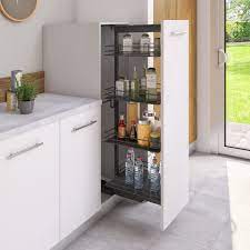 Les étagères permettent de stocker en hauteur des bocaux et des condiments. Rangement Coulissant Demi Colonne 4 Paniers Pour Meuble L 45 Cm Colonne L 45 Leroy Merlin