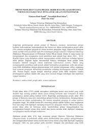 Salah satu teknik yang digunakan dalam projek ini adalah pemerhatian. Pdf Trend Pemilihan Tajuk Projek Akhir Bagi Pelajar Diploma Teknologi Maklumat Pengaturcaraan Di Politeknik