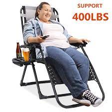 oversized zero gravity chair padded support 400 lbs heavy duty patio lounge chair recliner 75 inches extra long outdoor camping beach chair with cup holder wa patio lounge chairs zero