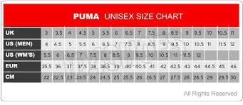 puma suede size chart