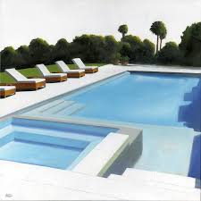 Vianney Abstract Painting Sunny Pool City Landscape Interior Contemporary Art 2019 Pool City Swimming Pool House Backyard Pool Designs