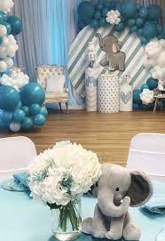 Elephant Baby Shower Party Ideas Photo 2 Of 16 Elephant Baby Shower Theme Boy Baby Shower Centerpieces Elephant Baby Shower Boy